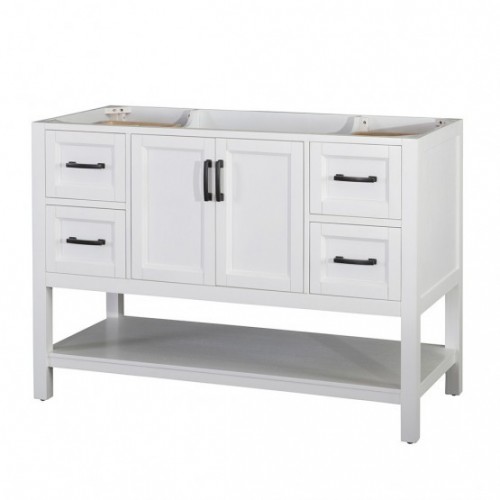 GEORGETTE 48" OPEN GRAIN WHITE BATHROOM VANITY